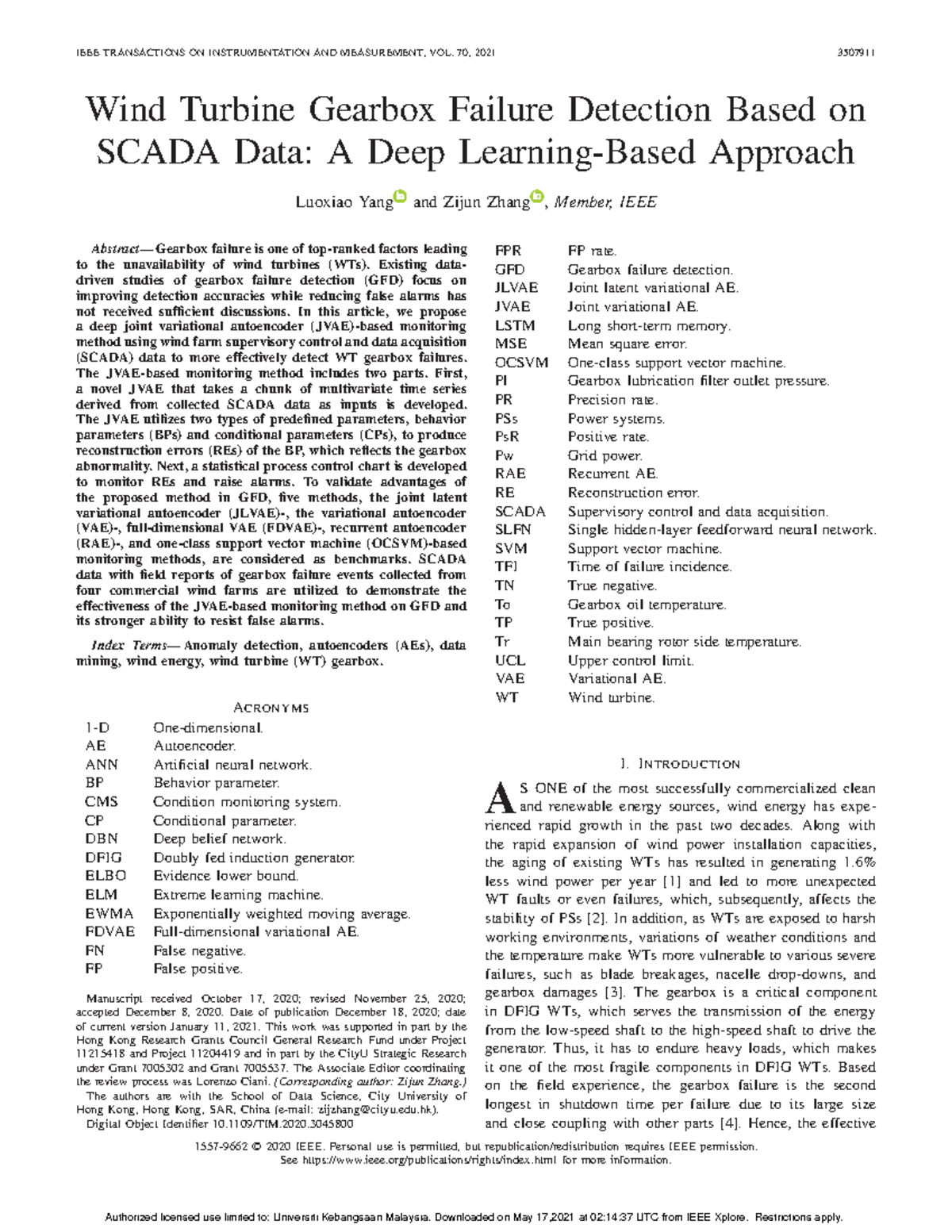 Wind turbine gearbox failure detection IEEE TRANSACTIONS ON