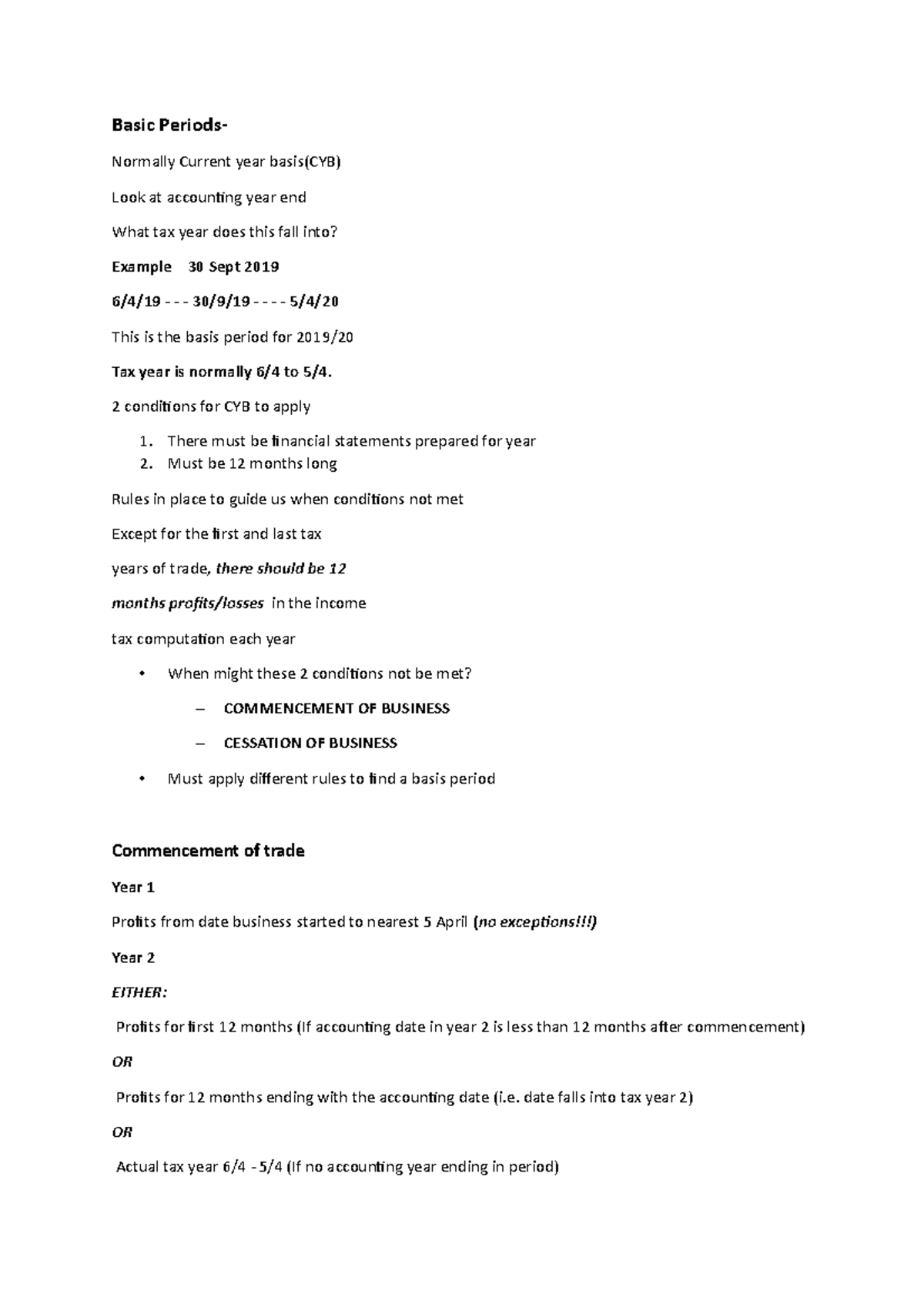 Basis Period - Lecture notes 1-10 - Basic Periods- Normally Current ...