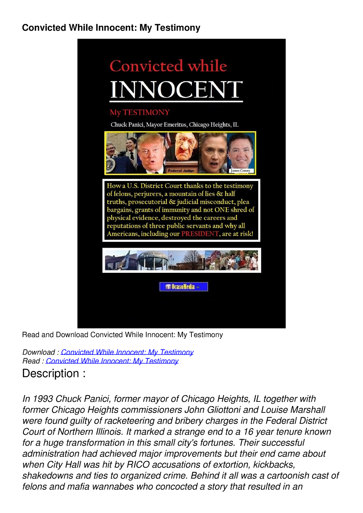 EPub Convicted While Innocent: My Testimony DOWNLOAD - Convicted While ...