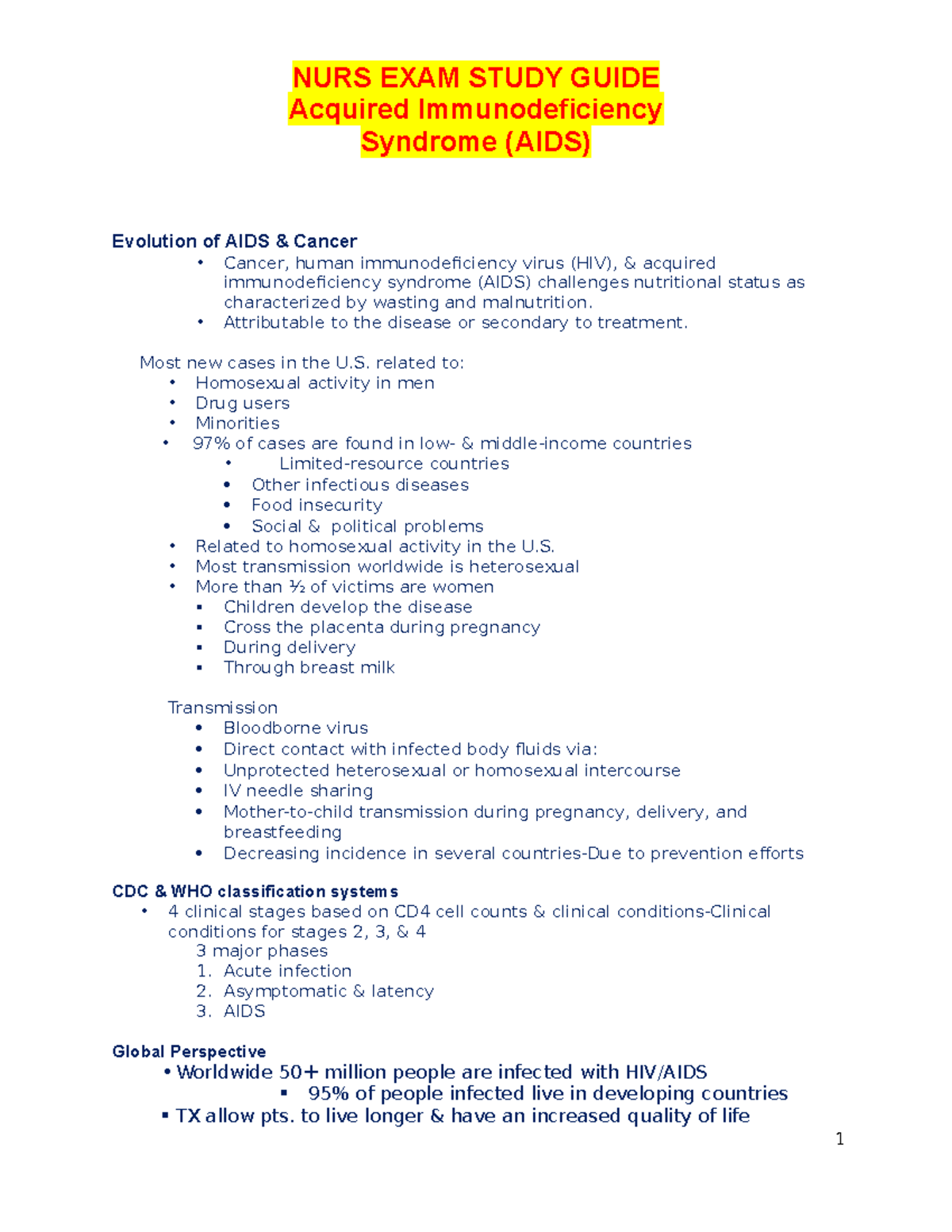 AIDS ch 24 Nutrition Lecture Notes 12 - 1 NURS EXAM STUDY GUIDE ...