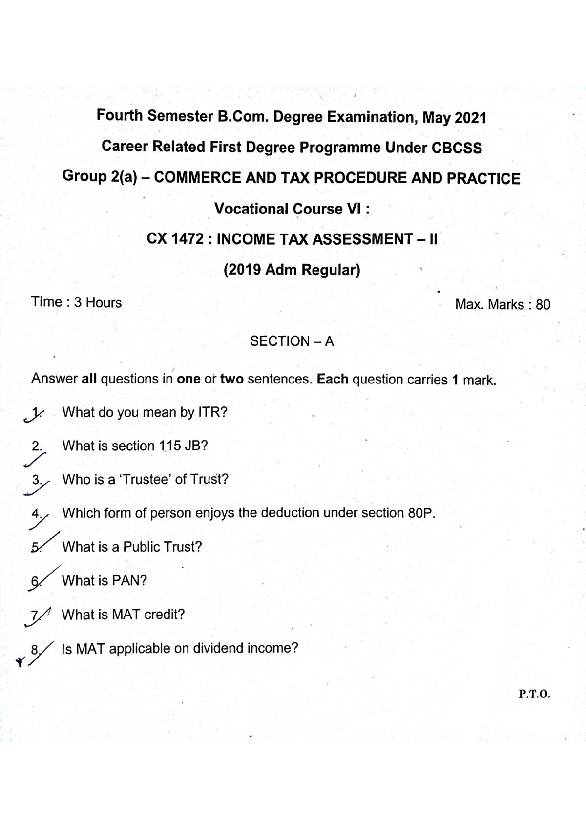 Income Tax Assessment 2 - Income Tax Law & Practice II - Studocu