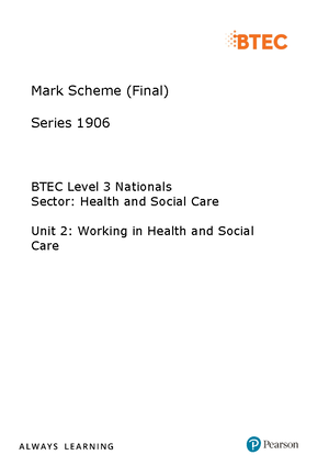 Unit 14 Learning aim D - BTEC Level 3 National Diploma in Health and ...