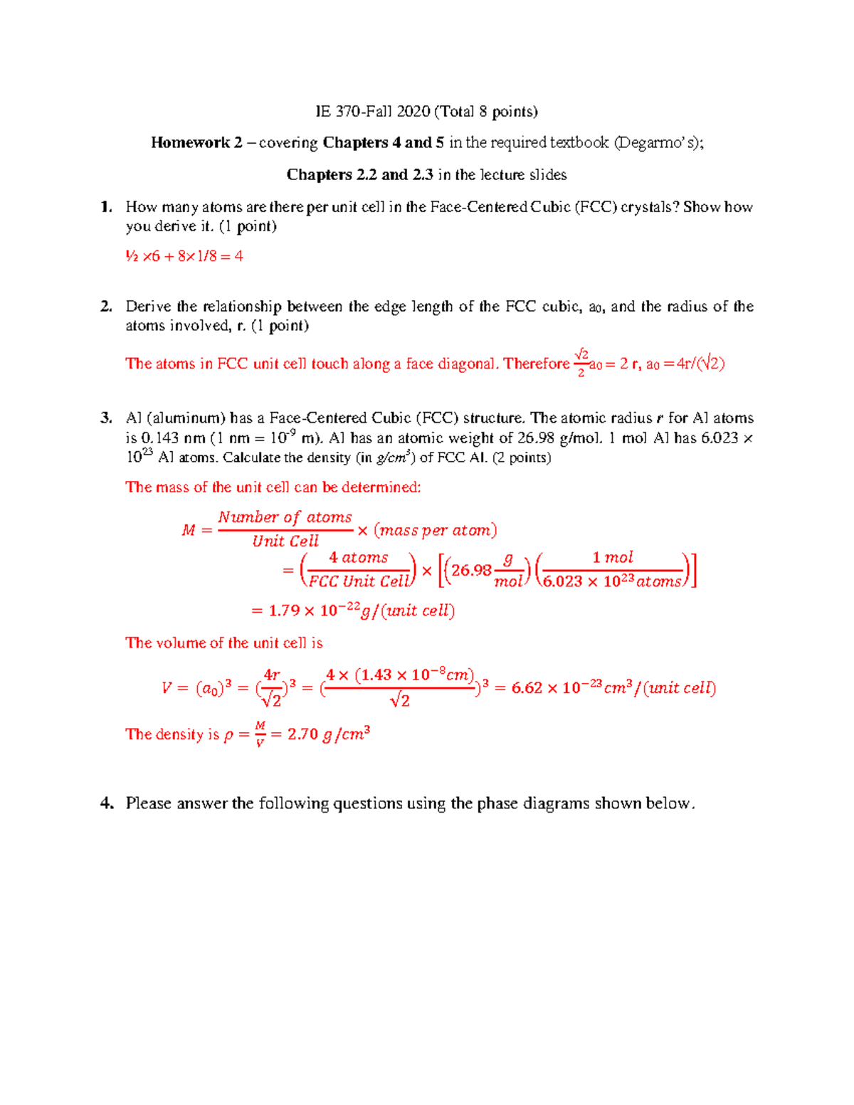 Homework Solution 2 - IE 370-Fall 2020 (Total 8 points) Homework 2 ...