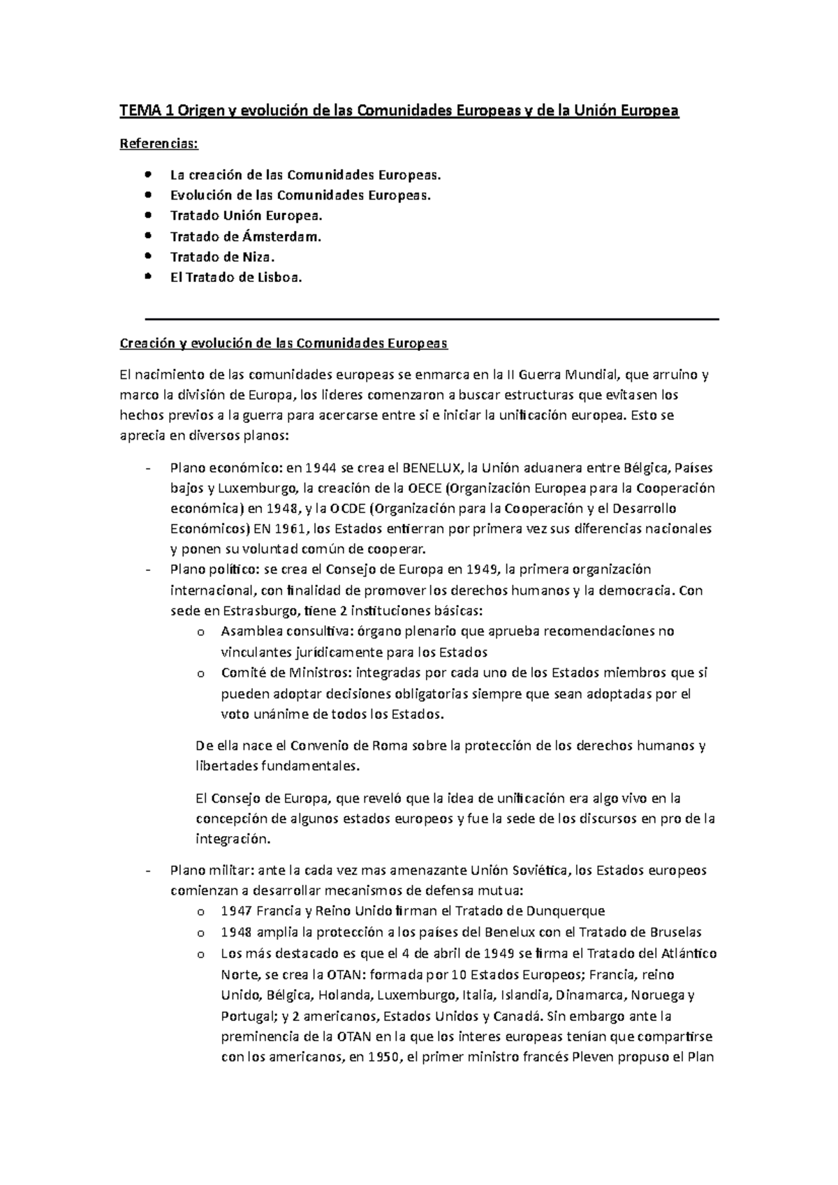 TEMA 1 Origen y evolución de las Comunidades Europeas y de la Unión ...