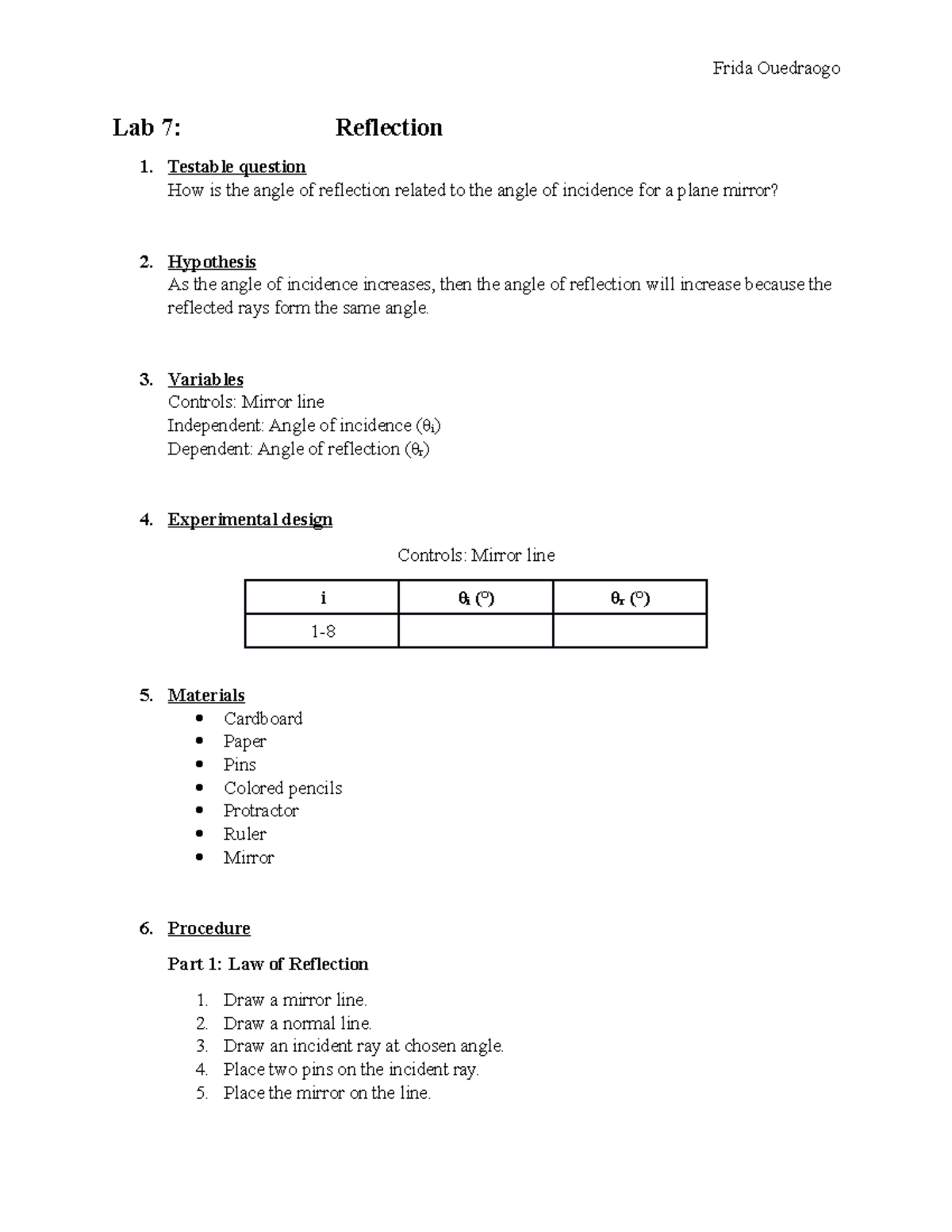 Lab 7 Reflection Lab 7 Reflection Testable question How is the