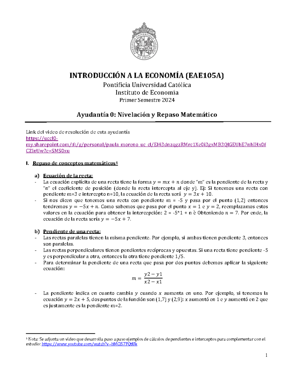 Ayud00 - Nivelación Y Repaso Matemático (Pauta) - INTRODUCCIÓN A LA ...