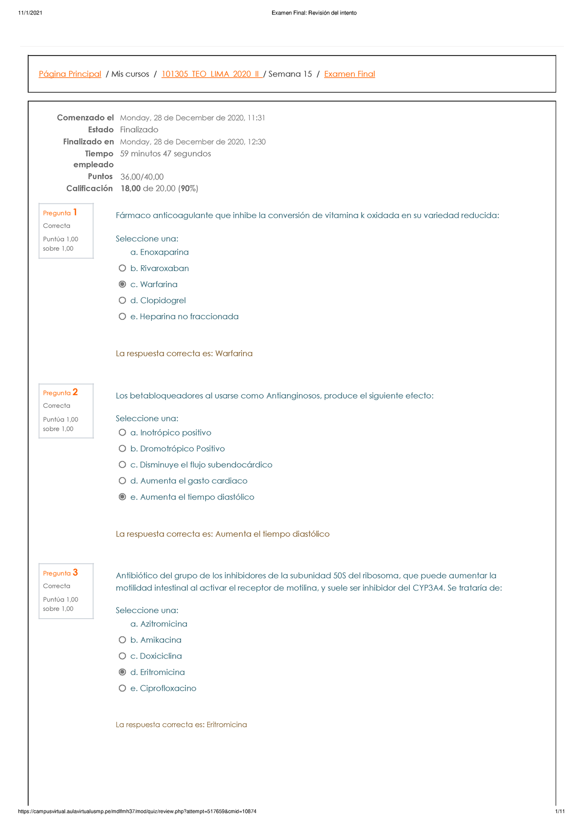 Resumen Final De Farmaco Con Banco Examen Final Revisi N Del Intento Pgina