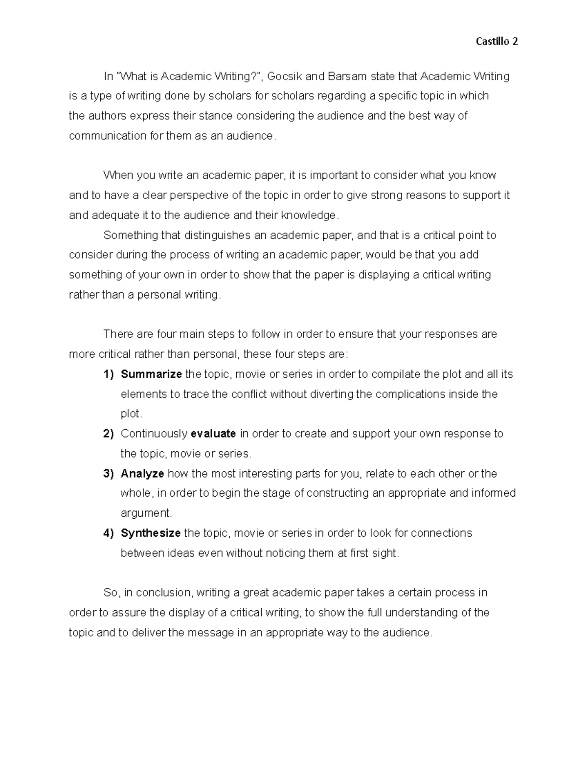 Paragraph on 