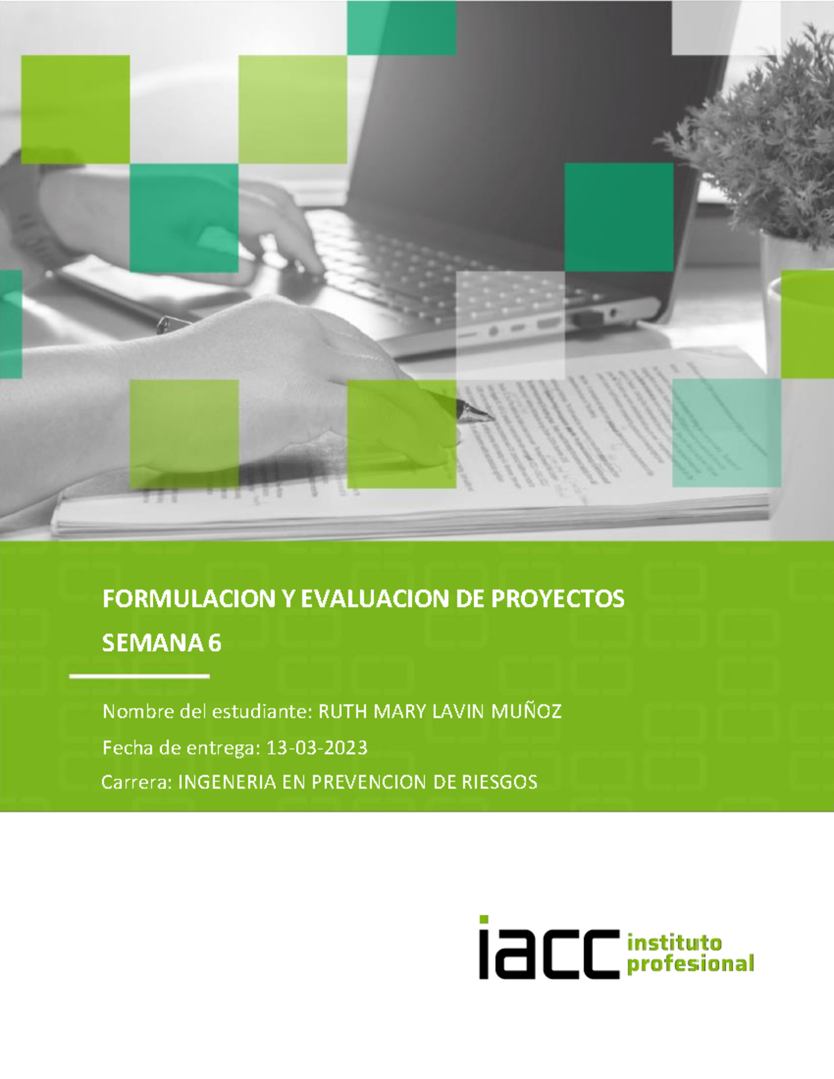 Formulacion Y Evaluacion De Proyectos Semana 6 Formulacion Y Evaluacion De Proyectos Nombre 5465