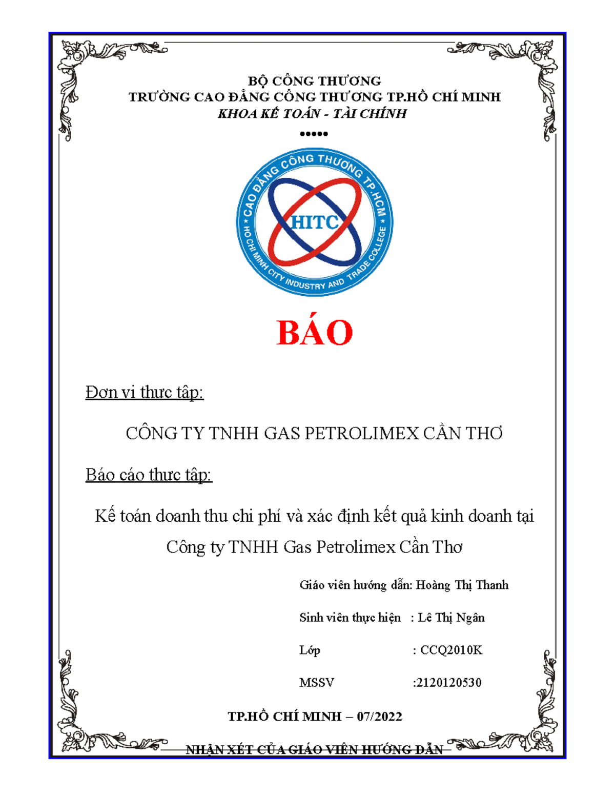 NGÂN XCCCCCC BỘ CÔNG THƯƠNG TRƯỜNG CAO ĐẲNG CÔNG THƯƠNG TPỒ CHÍ