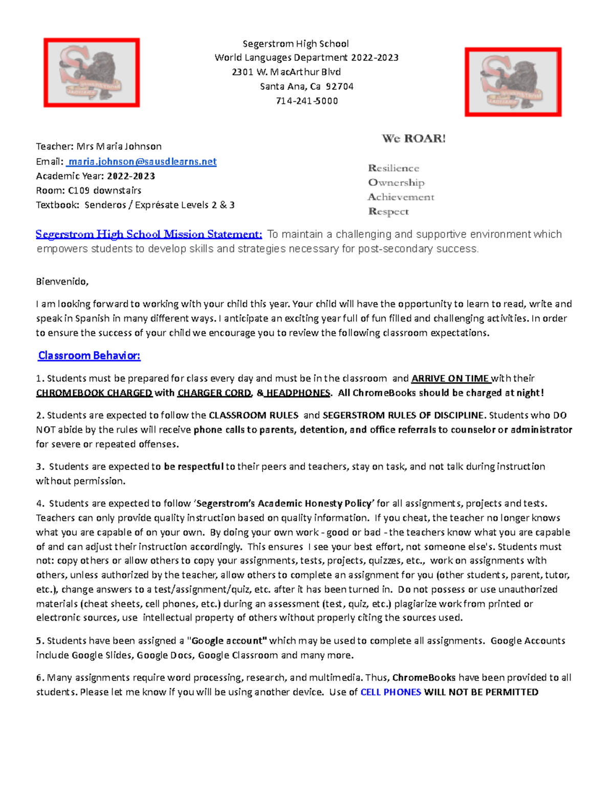 Kami Export - rules and expectations 2022 to 2023 - Segerstrom High ...