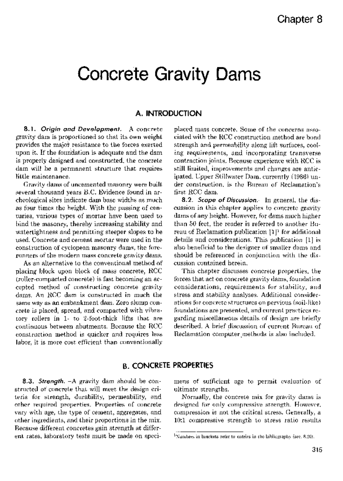 Design of Small Dams- Concreto - Chapter 8 Concrete Gravity Dams A ...