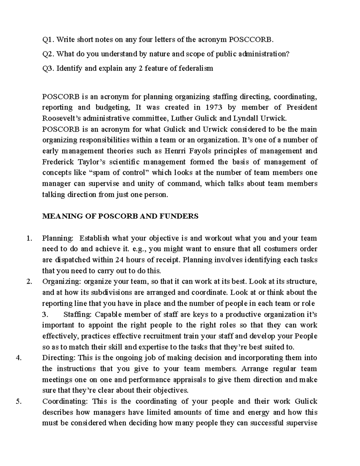 206 DEKUMAS COMPUTER Q1. Write short notes on any four letters of