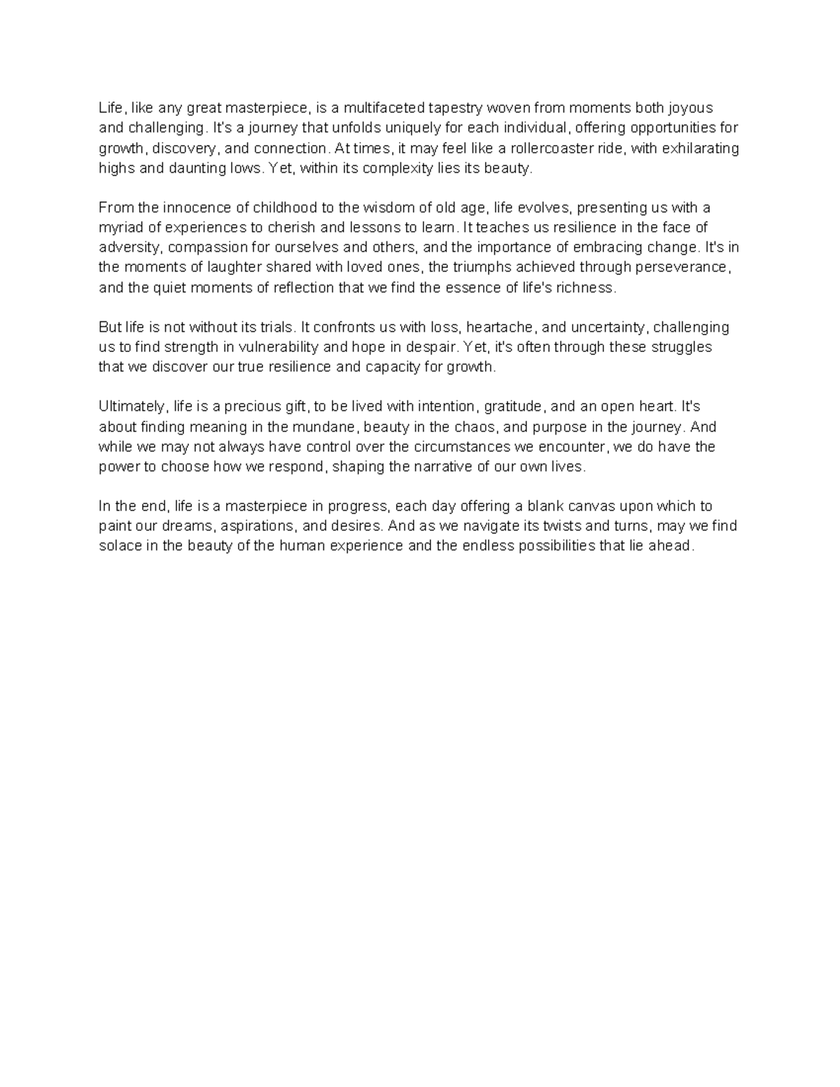 11 doc - Summary Fundamentals of Biology - Life, like any great ...