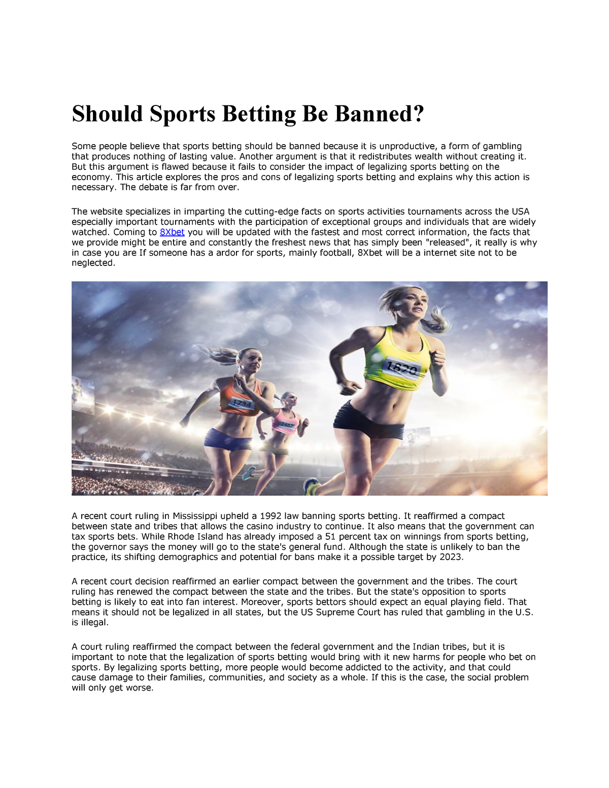 should sports betting be legal essay