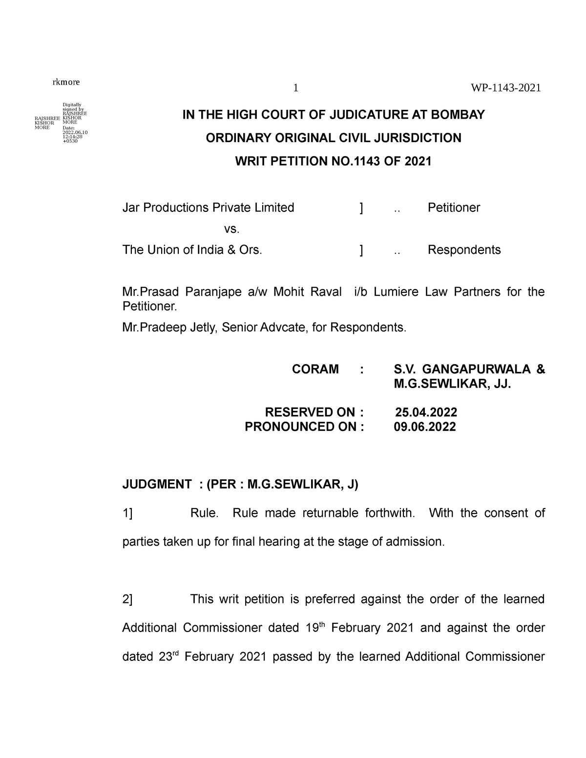 jar-productions-pvt-ltd-v-uo-i-1-wp-1143-in-the-high-court-of