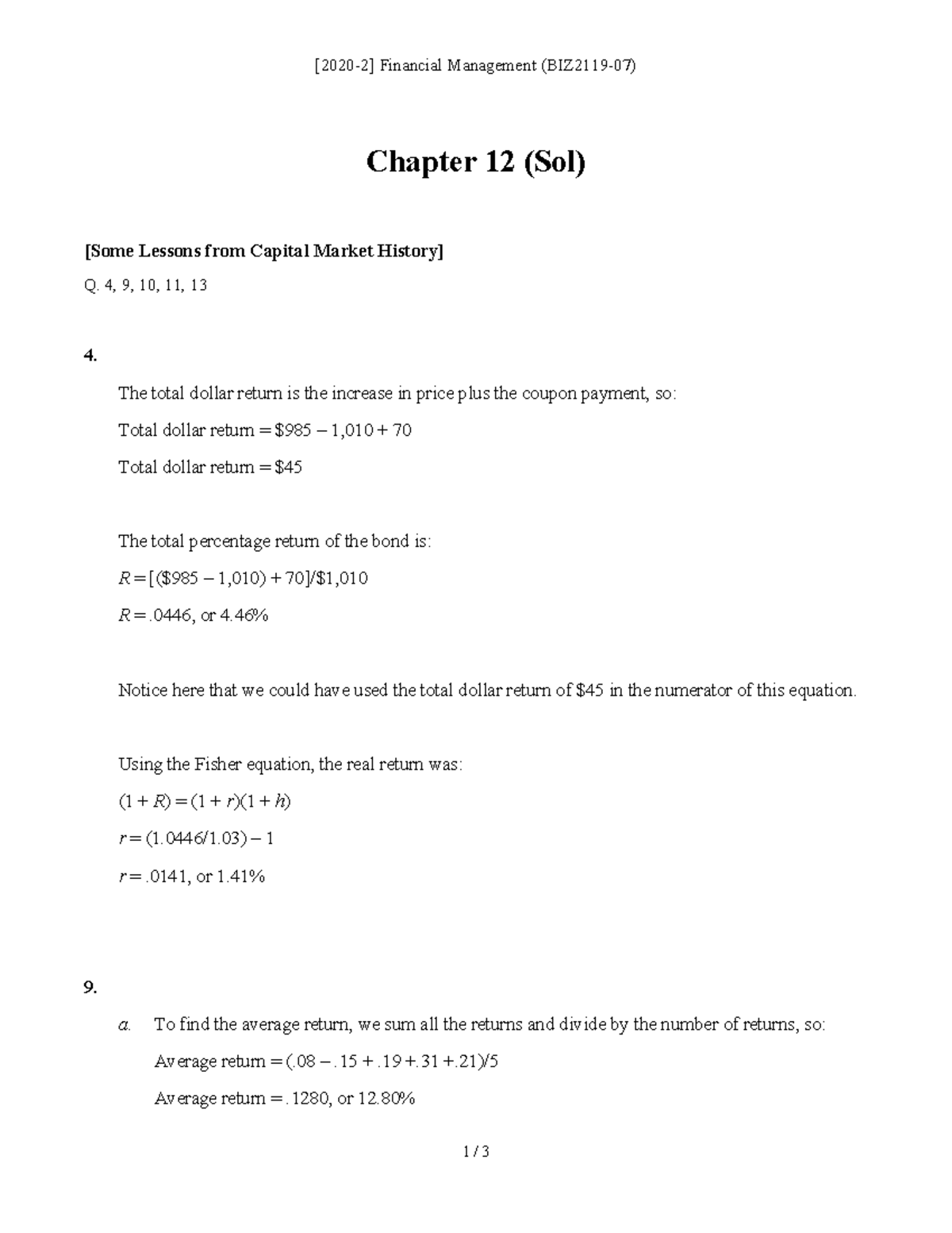 Ch12 Solution Financial Accounting - [2020-2] Financial Management ...