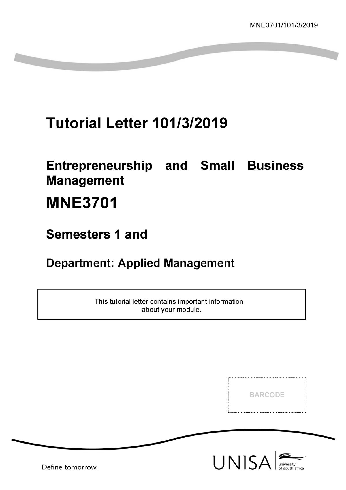 MNE3701 2019 TL 101 3 B - Study Notes For Assignments And Exams ...