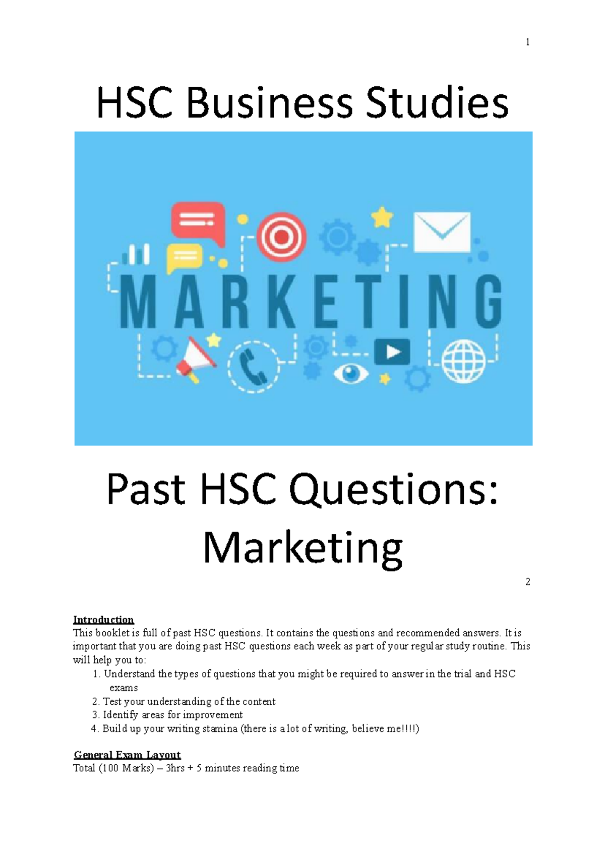 Marketing Past Papers - 1 HSC Business Studies Past HSC Questions ...