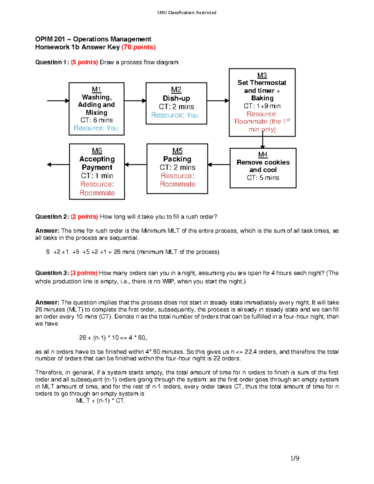 Case Study Answer Key - NIL - OPIM 201 – Operations Management Homework ...