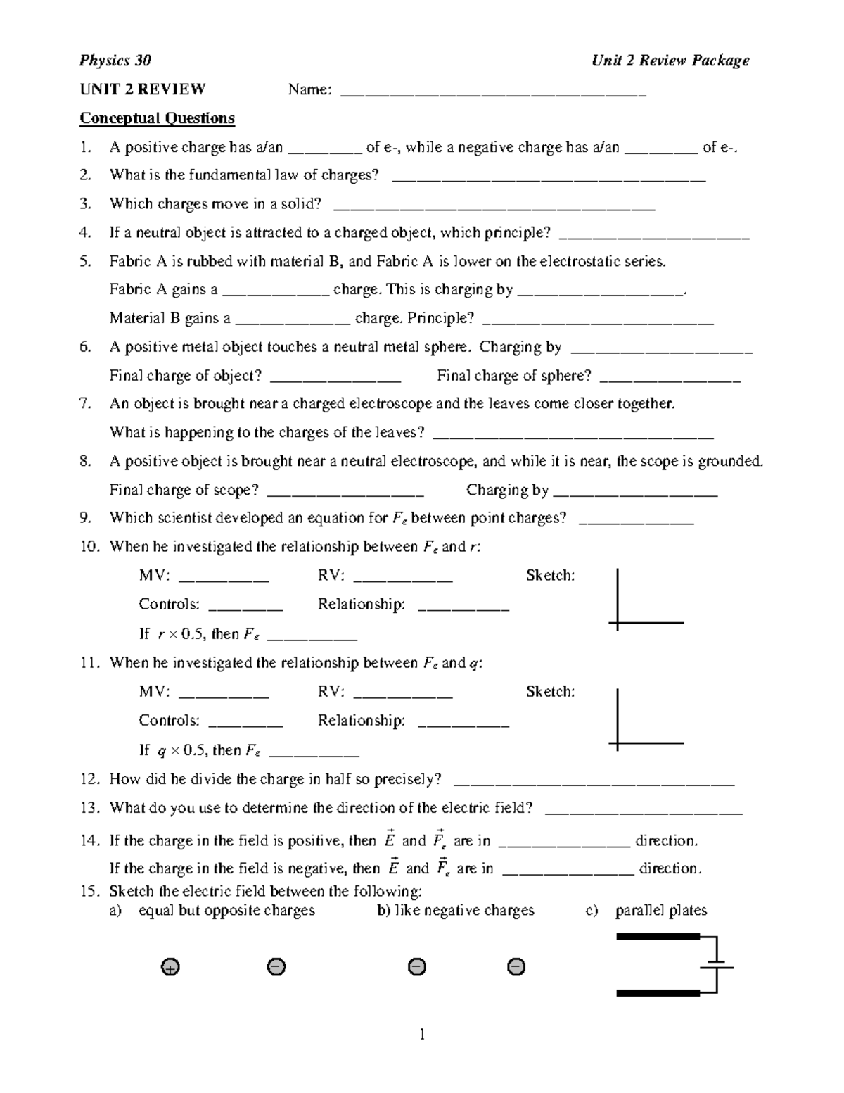 P30 Unit 2 Unit Review Pkg - UNIT 2 REVIEW Name ...