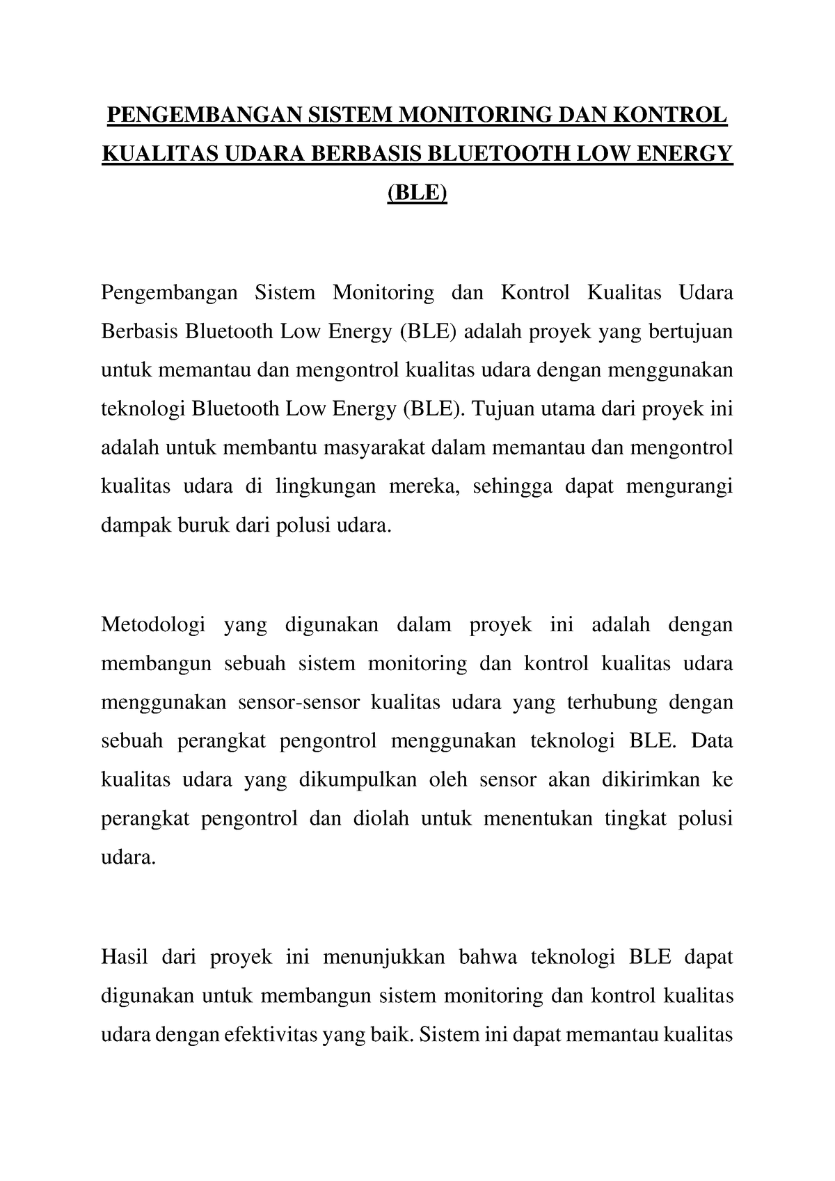 Pengembangan Sistem Monitoring DAN Kontrol Kualitas Udara Berbasis ...