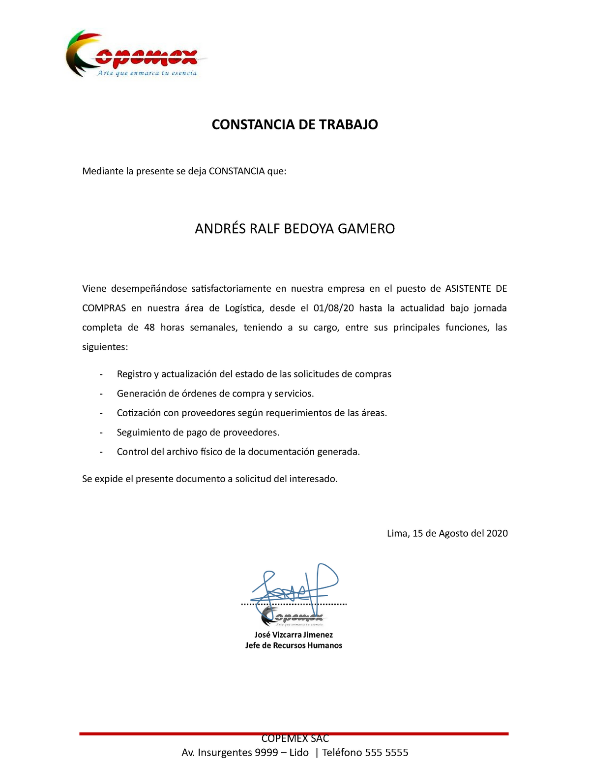 2 Modelo De Constancia De Trabajo Trabajando Constancia De Trabajo