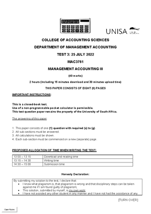 TAX3761 Test 1 - Communication - MEMO Dear TAX3761 student, We hope ...
