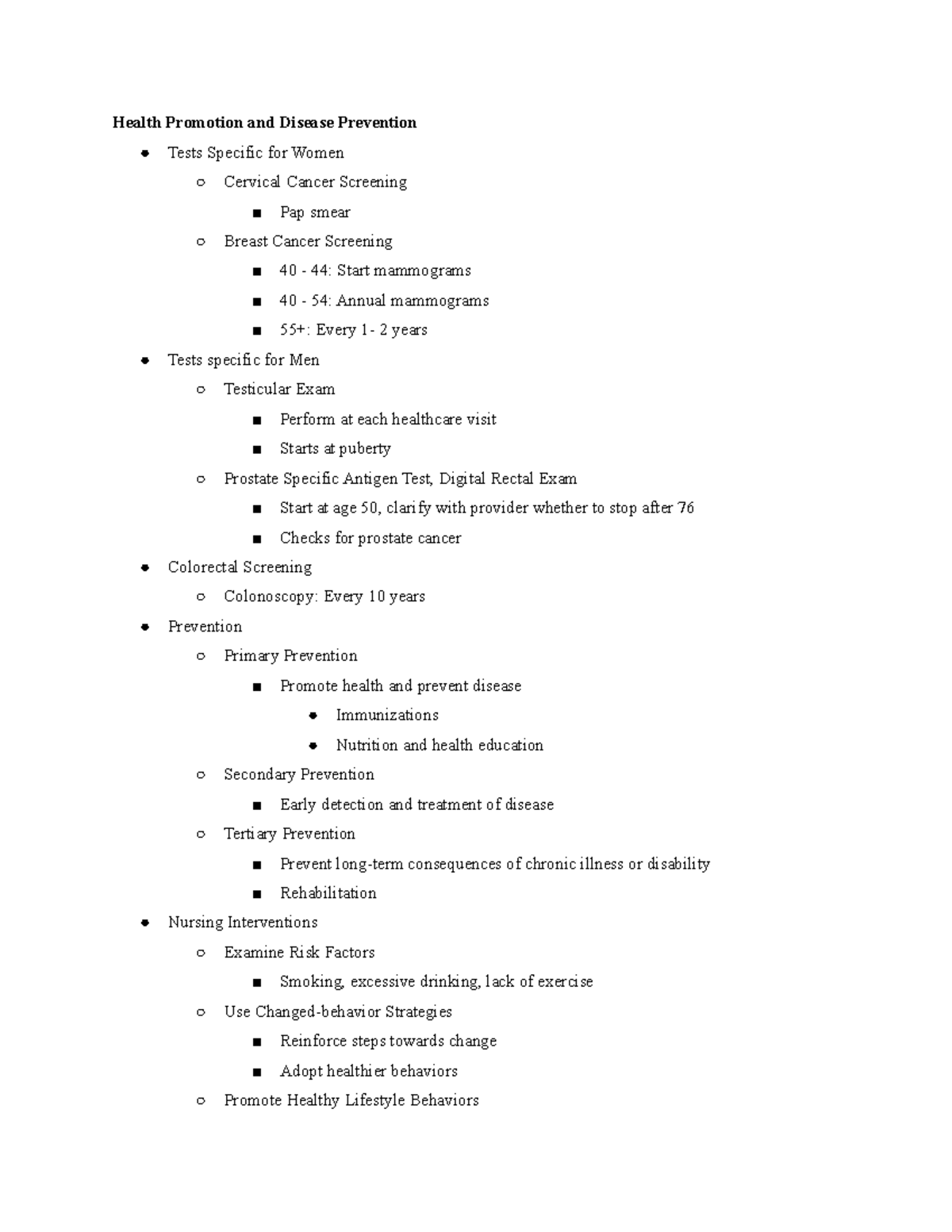 ATI Fundamentals Chapter 16-31 - Health Promotion and Disease ...
