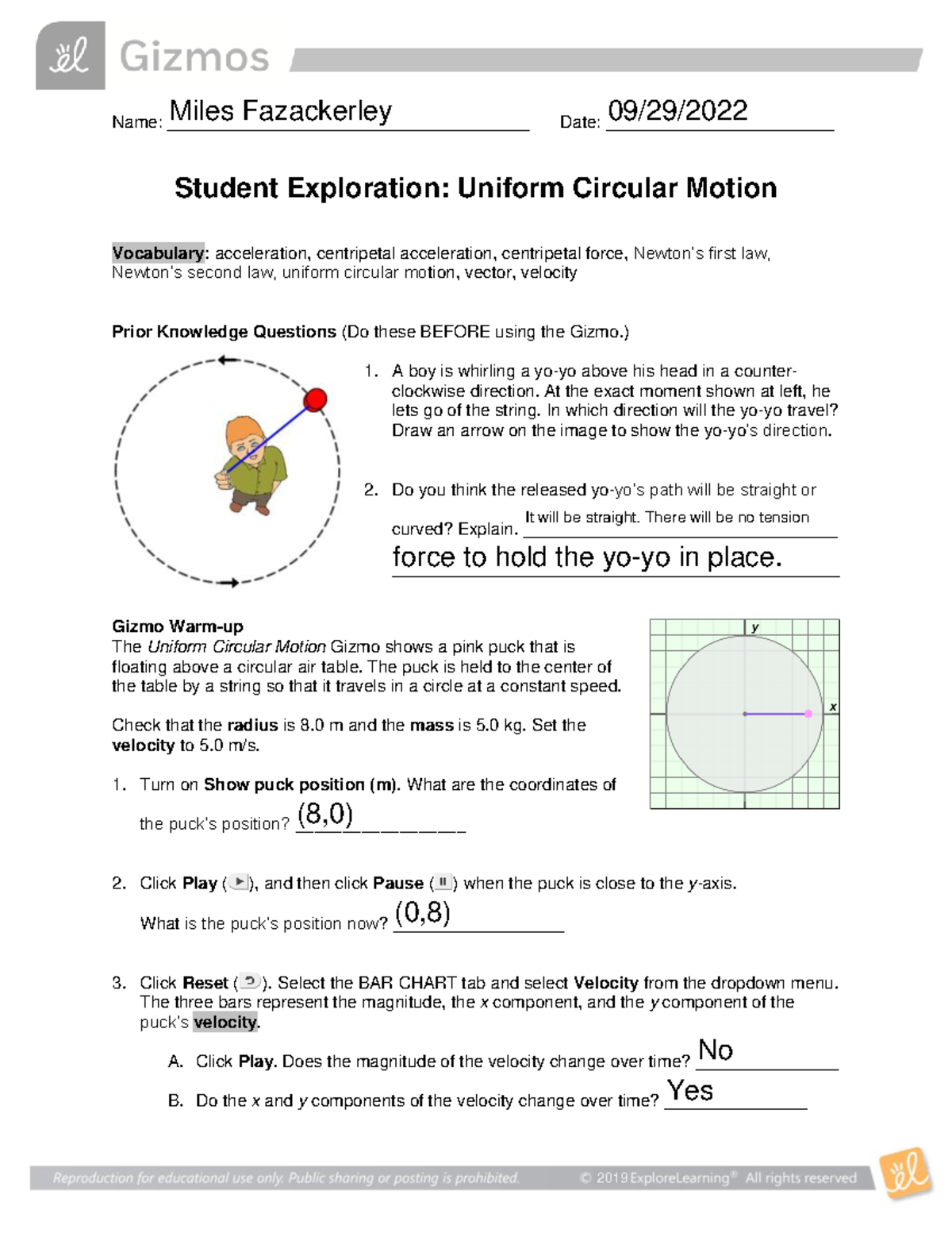 Uniform Circular Motion SE form - Name ...