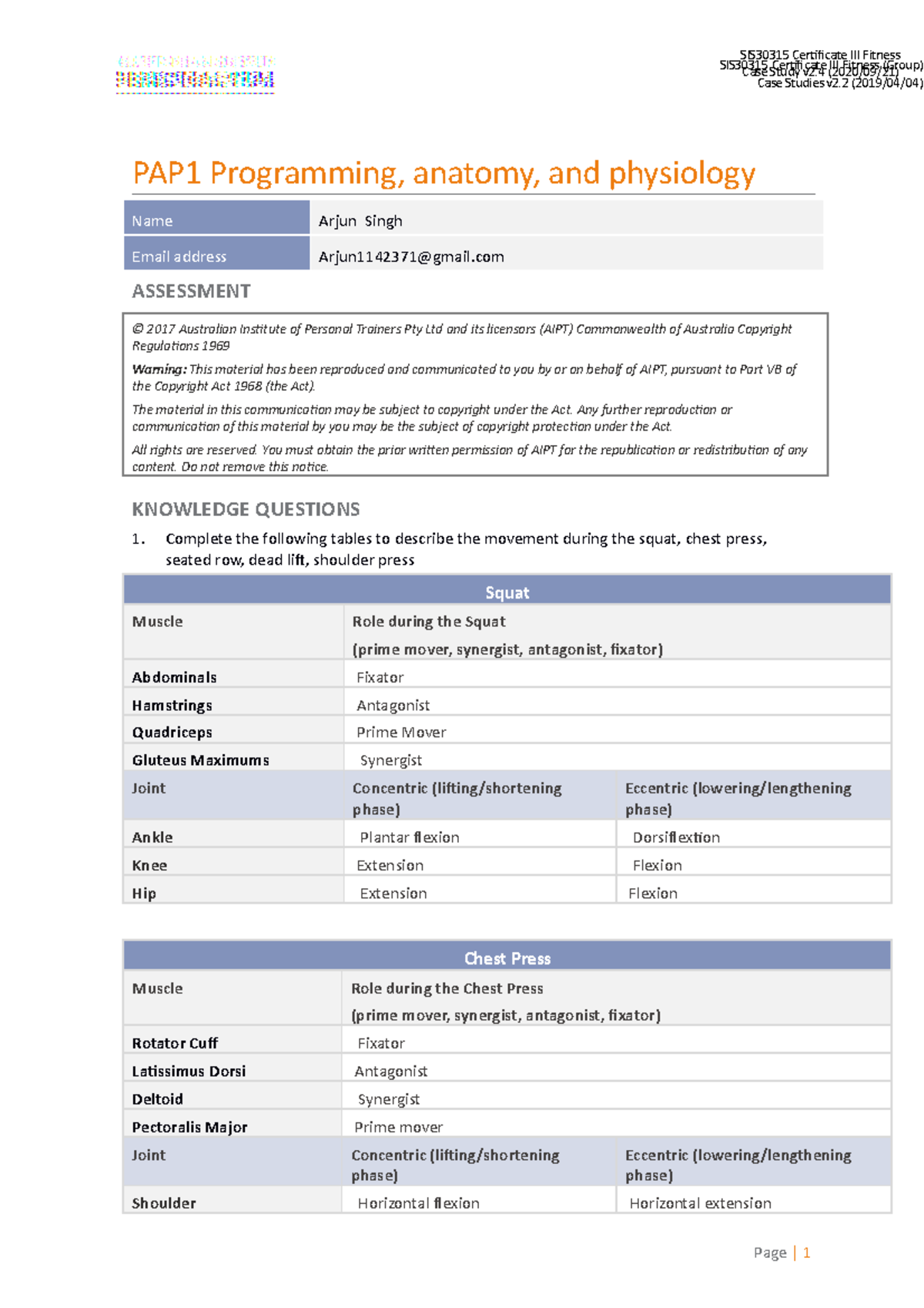 PAP1-Case Study (Release 2) - PAP1 Programming, Anatomy, And Physiology ...