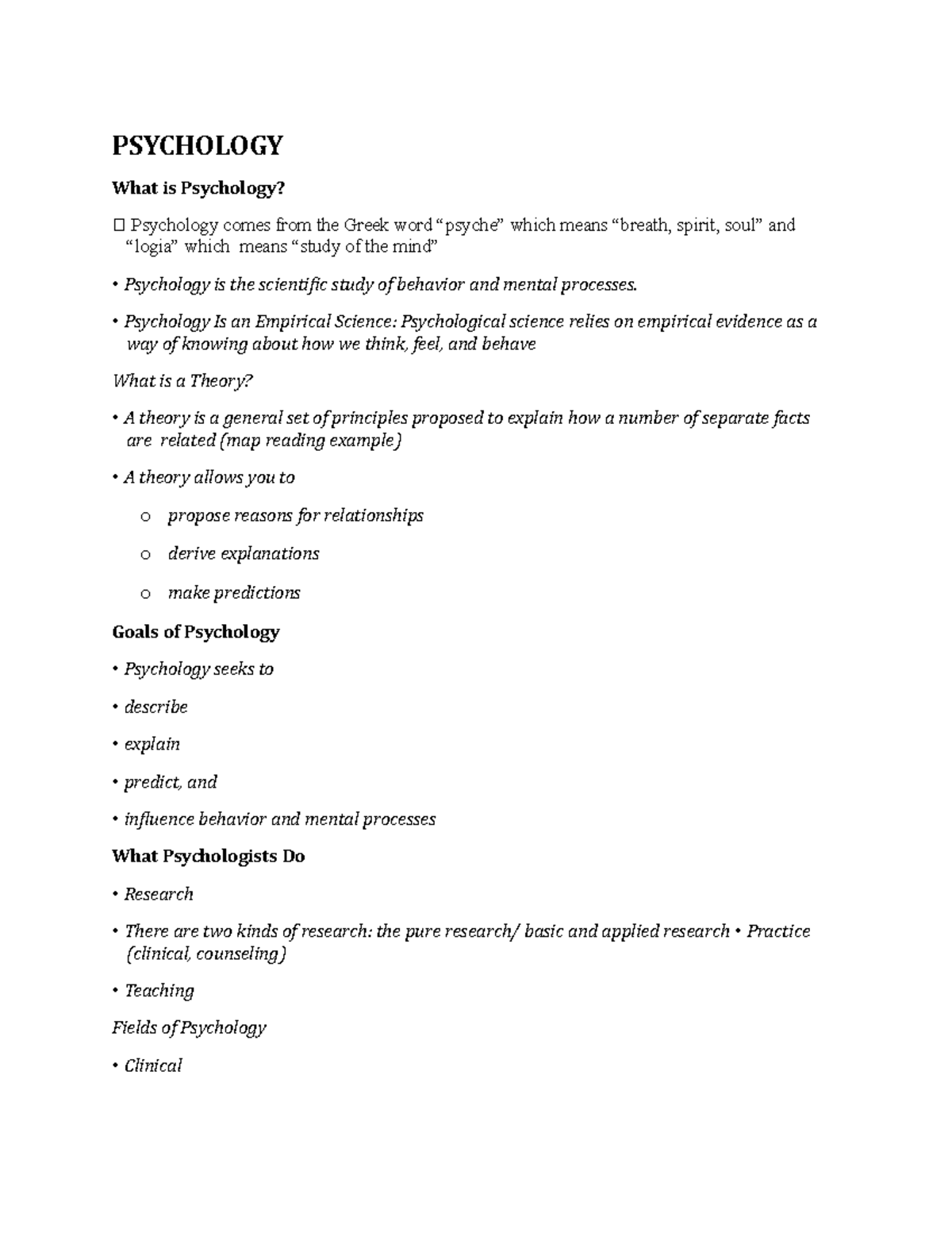 Psychology Lecture notes 1 Under standing self DHVSU Studocu