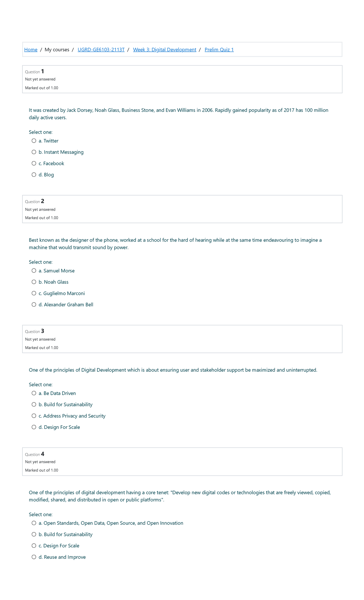 Prelim Quiz 1 - Grqegerqq - Home/My Courses/ UGRD-GE6103-2113T/ Week 3 ...