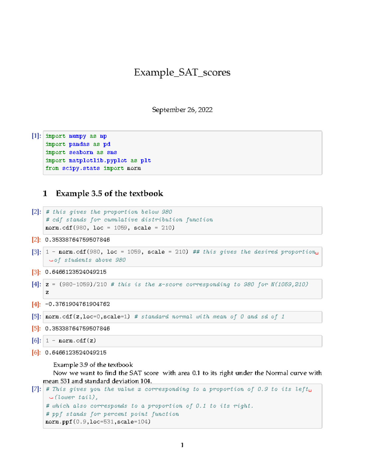 Example Sat Scores Example Sat Scores September 26 2022 [1] Import Numpy As Np Import Pandas