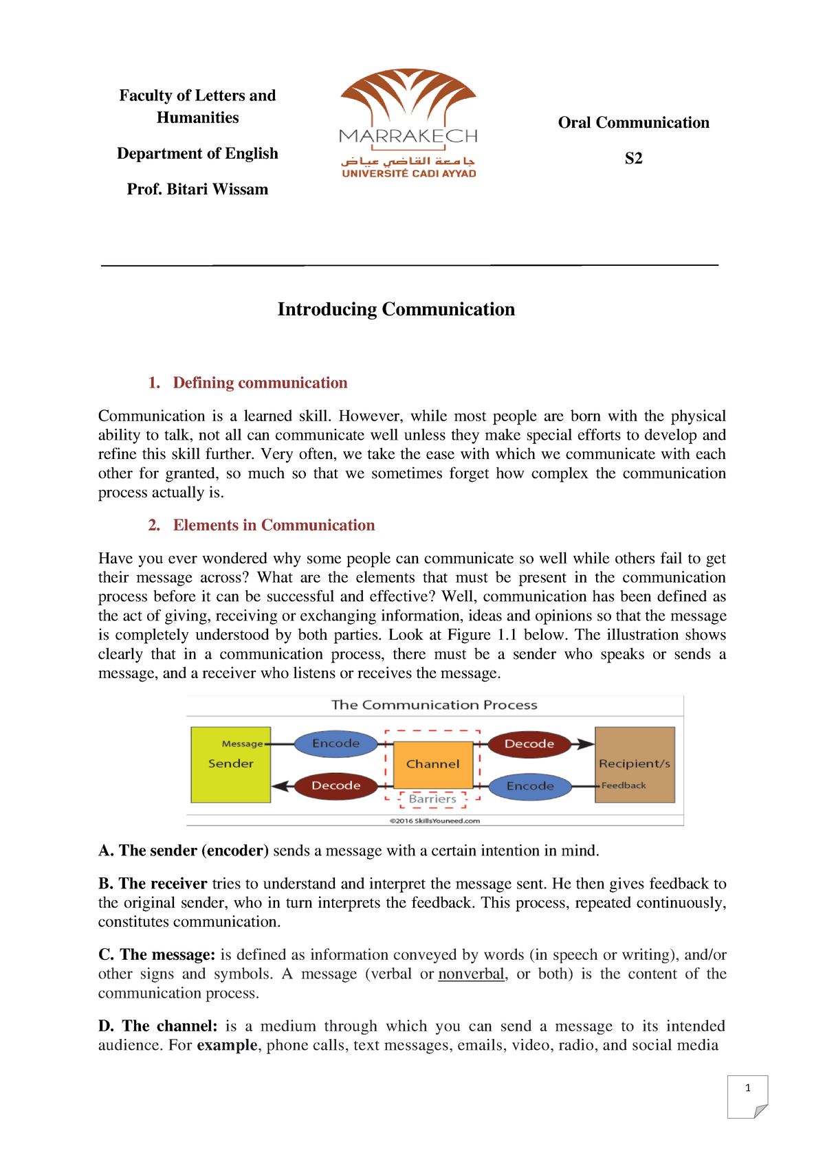 communication assignment introduction