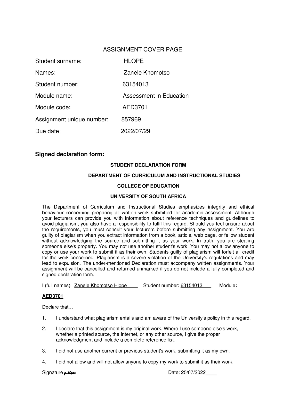 aed3701 assignment 2 answers