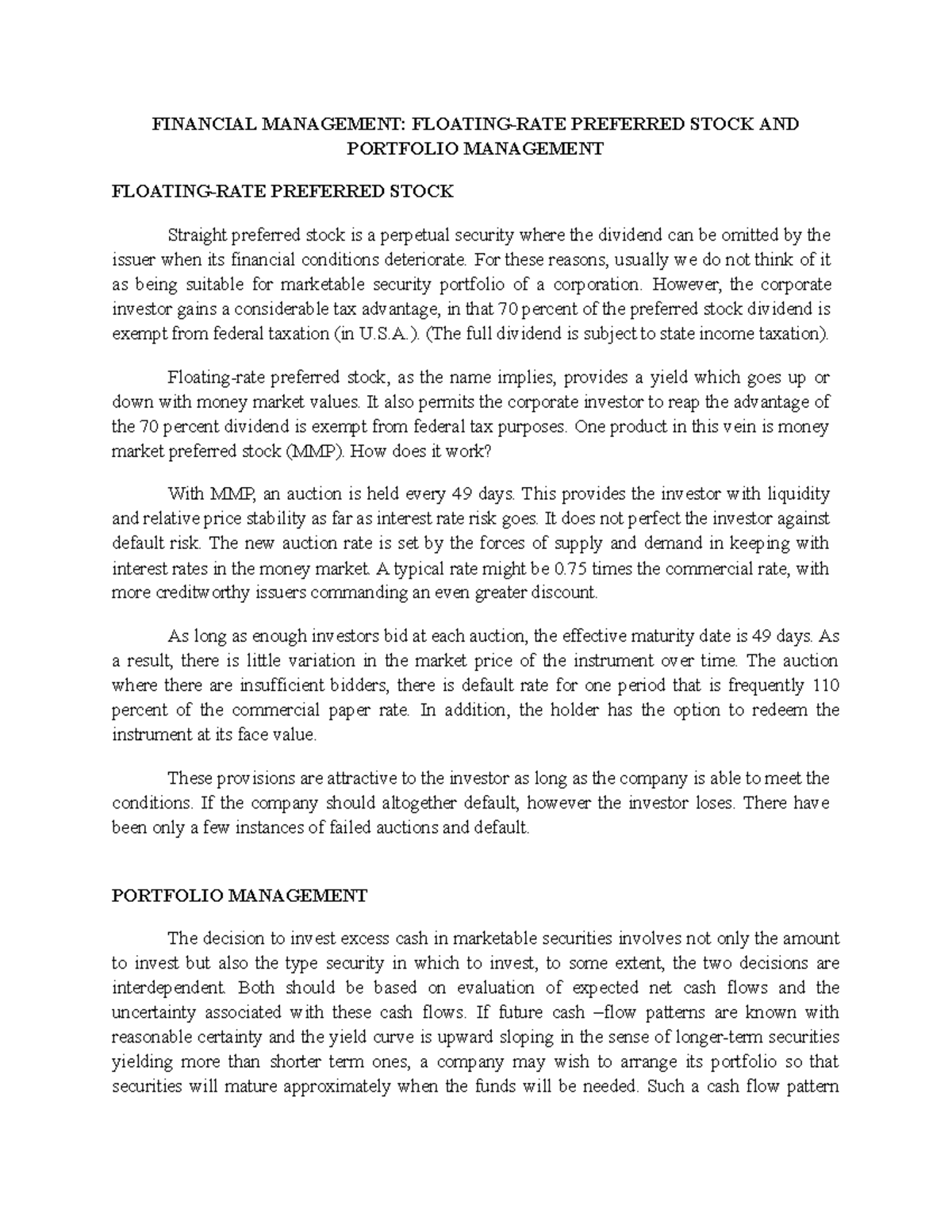 finman-floating-rate-preferred-stock-and-portfolio-management
