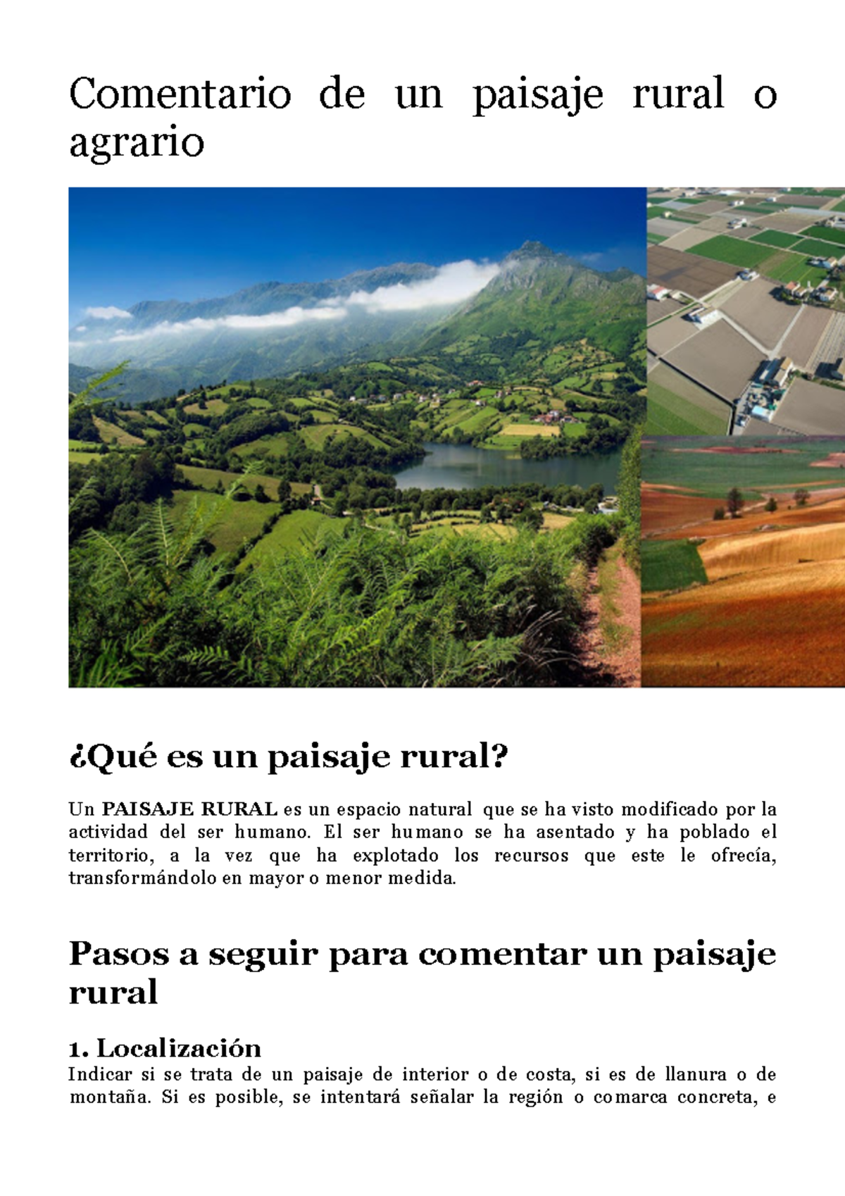 Comentario de un paisaje rural o agrario - Comentario de un paisaje ...