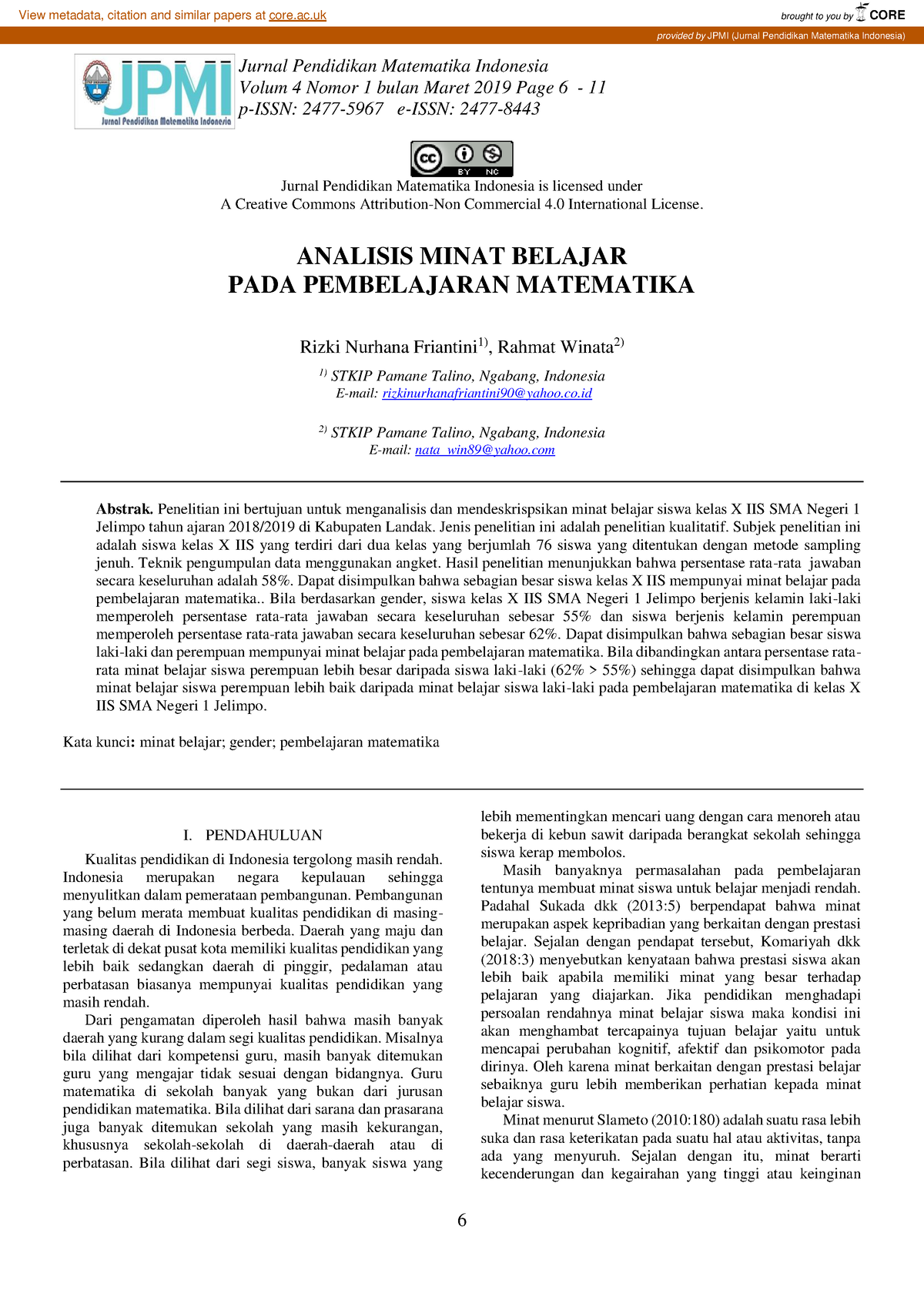 36. Analisis Minat Belajar PADA Pembelajaran Matematika - Jurnal ...