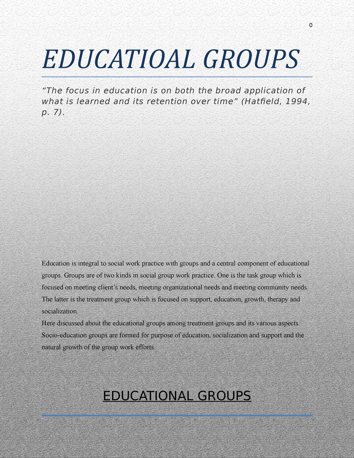 thesis educational group