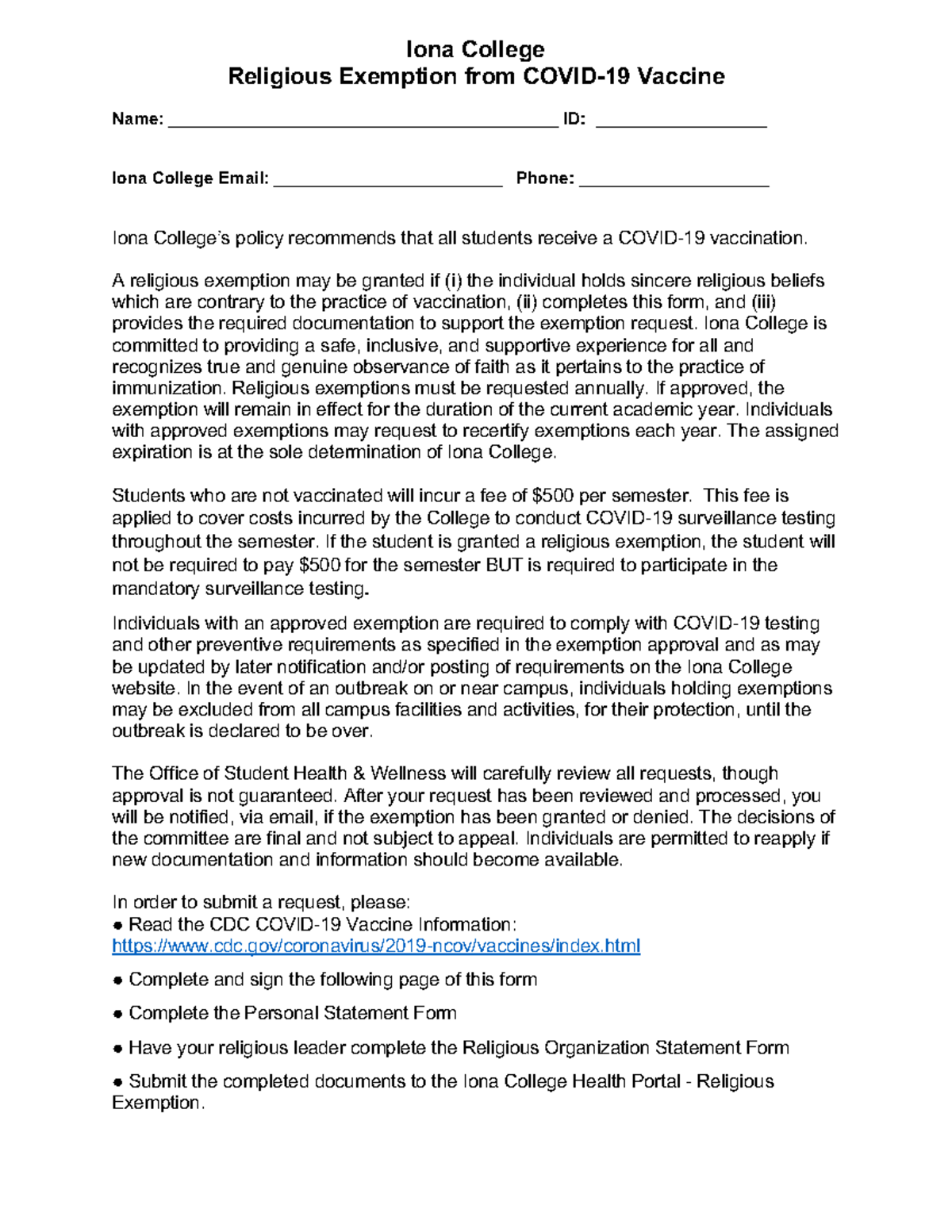 Covid Vaccine Religious Exemption - Religious Exemption from COVID-19 ...