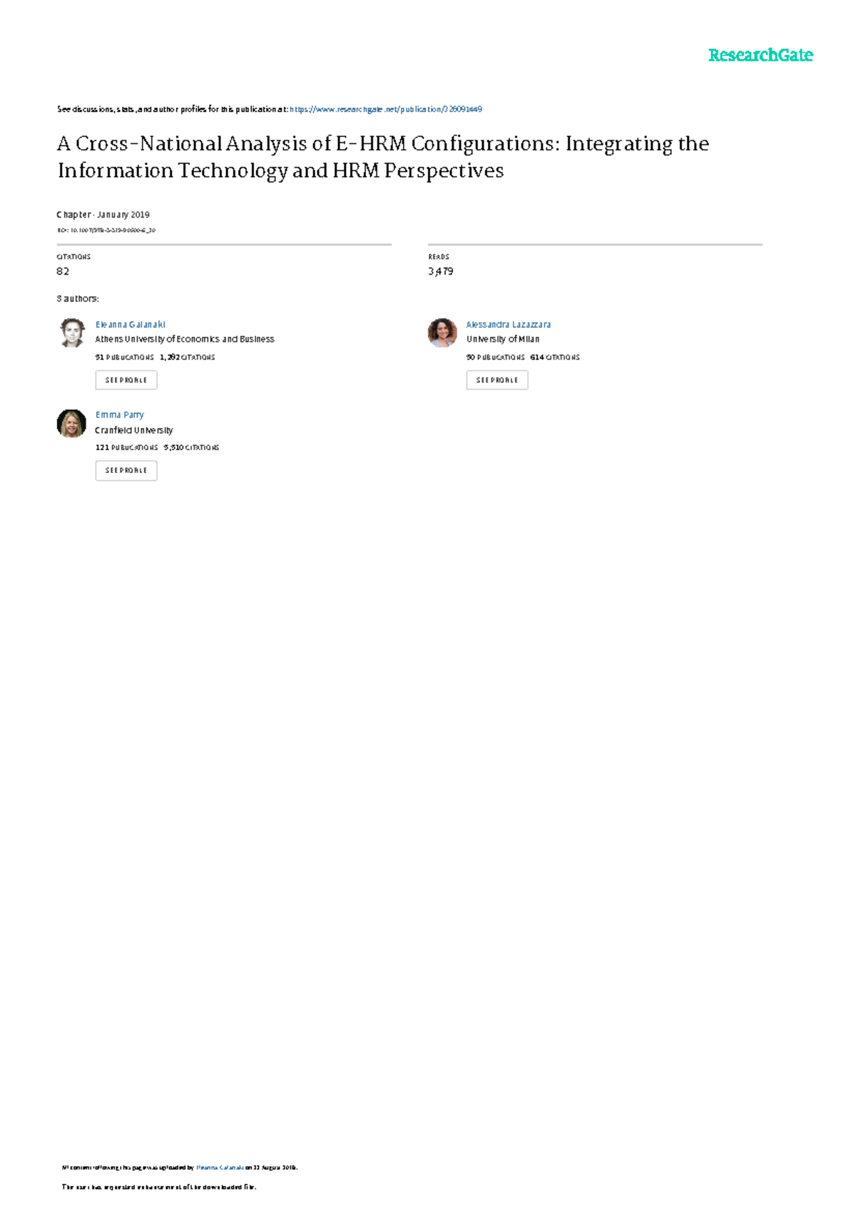 ACross-National Analysisof E-HRMConfigurations Integratingthe ...