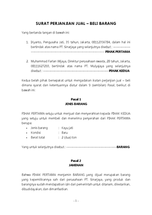 PLKH 5 Penyusunan Kontrak Contoh SURAT PERJANJIAN KERJASAMA USAHA ...