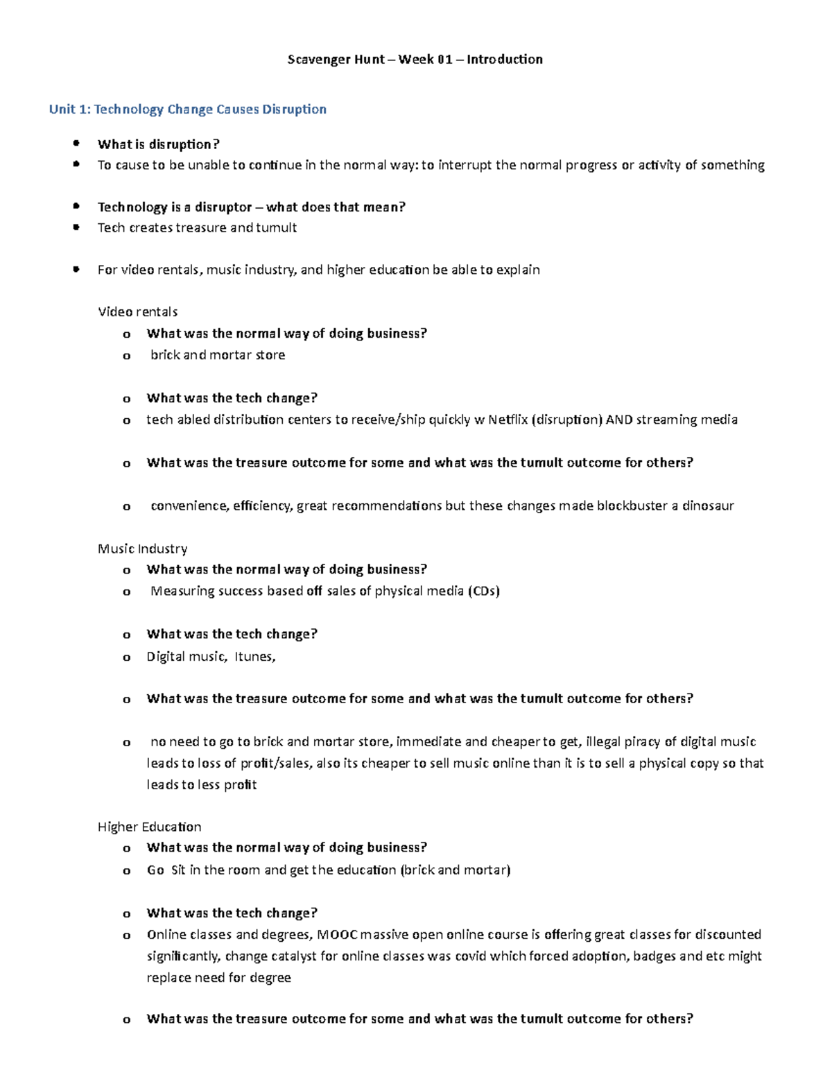 Scavenger Hunt 01-Tech Change - Scavenger Hunt – Week 01 – Introduction ...