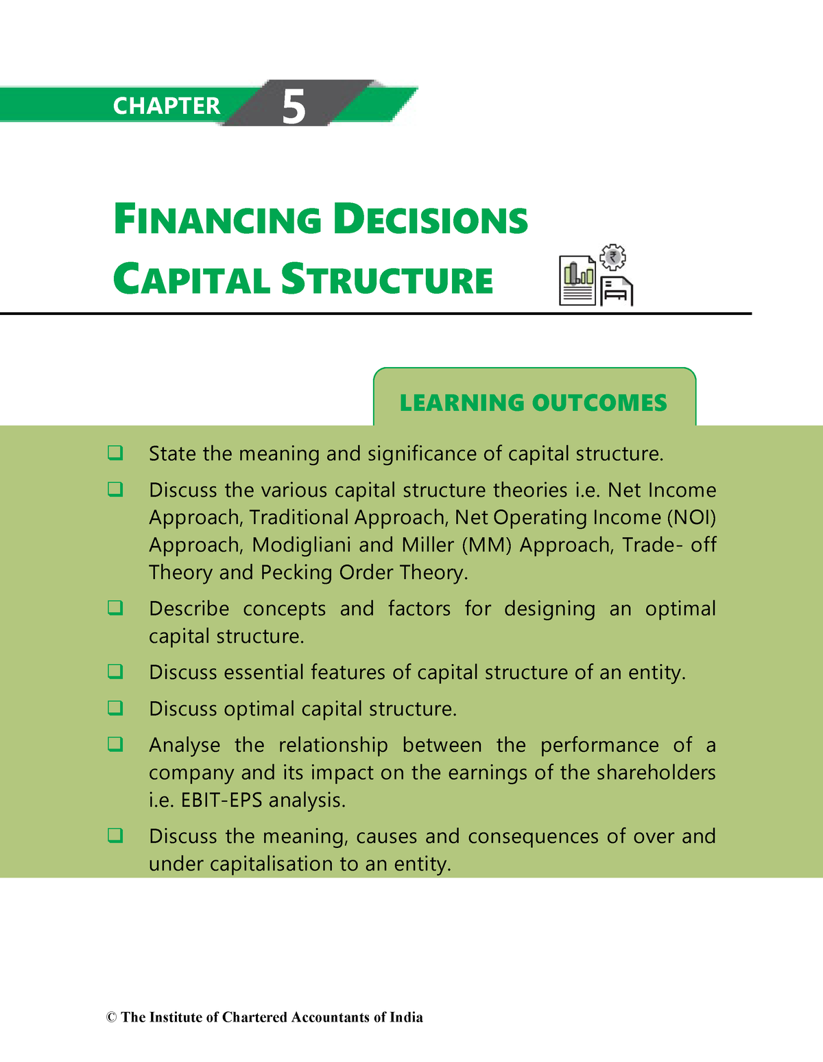 Financing Decisions Capital Structure - LEARNING OUTCOMES FINANCING ...