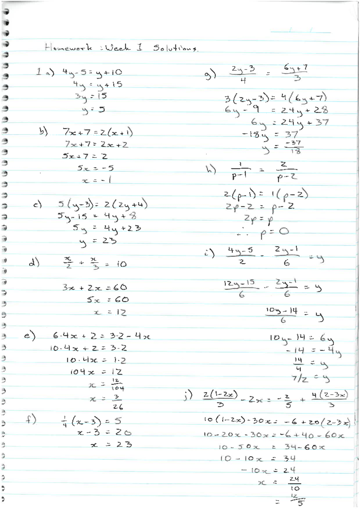 Homework Week 1 Solutions - MATH 48 - Studocu