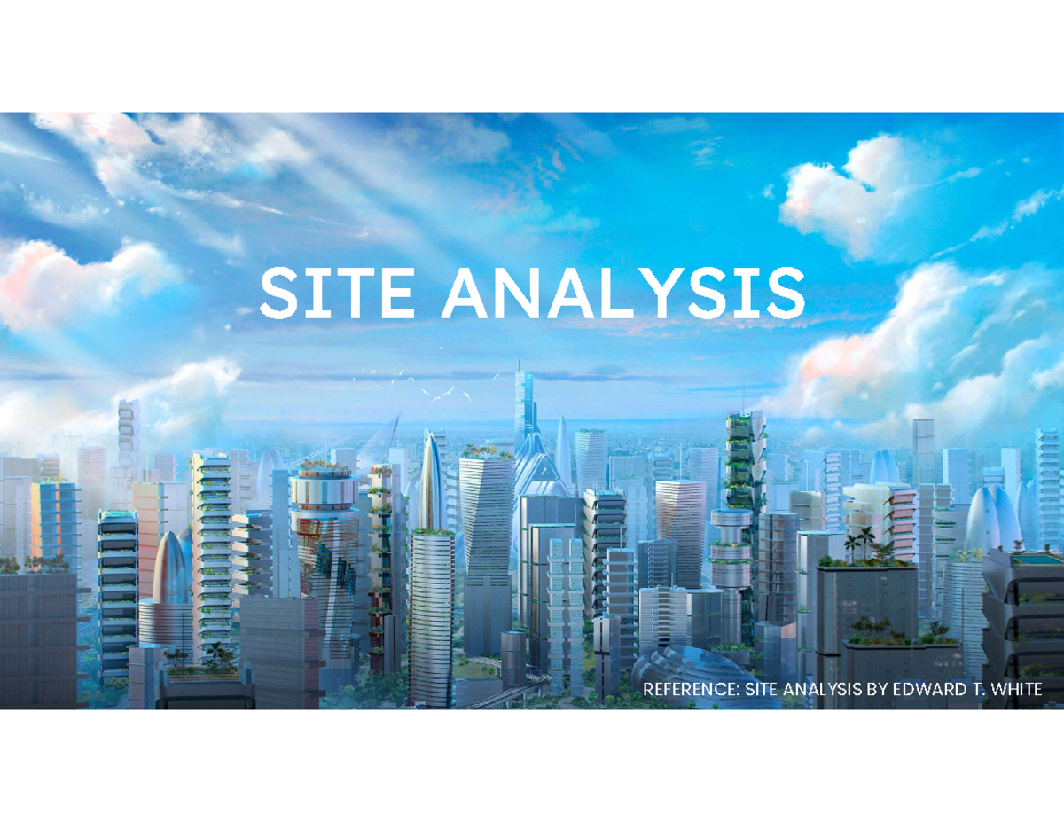 SITE- Analysis - SDP - SSIITTEE AANNAALLYYSSIISS REFERENCE: SITE ...