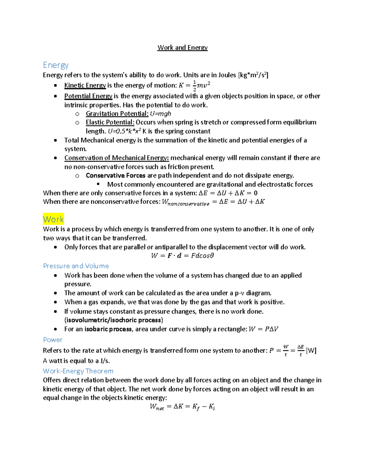Work And Energy Work And Energy Energy Energy Refers To The System s