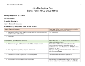 VSIM - Brenda Patton - Maternity Case 2: Brenda Patton Documentation ...