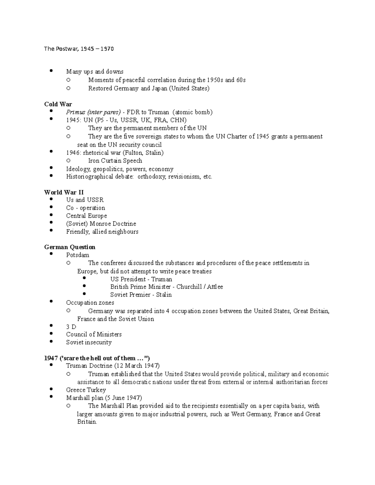 The Postwar Prof Marcel Jesenský The Postwar, 1945 1970 Many ups